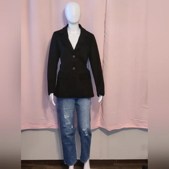 NWT-Faux Suede Cutout Blazer - Picture 2 of 10
